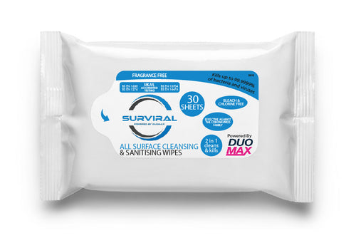 Surface Wipes Pack of 30 — Fragrance Free, Pocket Size, Clearance